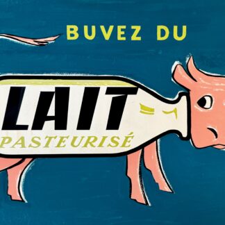 P. Mauduit (XX) Lait pasteurisé , C. 1950 Original advertising mock-up for the "Lait pasteurisé" Hand signed by the artist