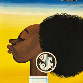 Maquette publicitaire originale à la gouache réalisée pour un projet pour Air France. Ce projet n’a jamais été publié sous forme d’affiche.<br><br> Graphisme typique des années 1950, dans le style de R. Savignac.<br><br><br>