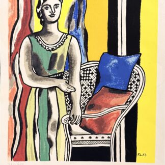 Fernand Léger (1881-1955) Femme au fauteuil, 1953 Silkscreen on Vélin d'Arches paper. Signed and dated on the plate lower right margin, with Fernand Léger's initials. Hand-numbered 474/600 on the bottom left corner.
