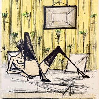 Bernard Buffet (1928–1999) Jeux De Dames, 1979 Lithograph in colors on Arches paper Hand-signed in pencil lower right and numbered in pencil 92/100 lower left.
