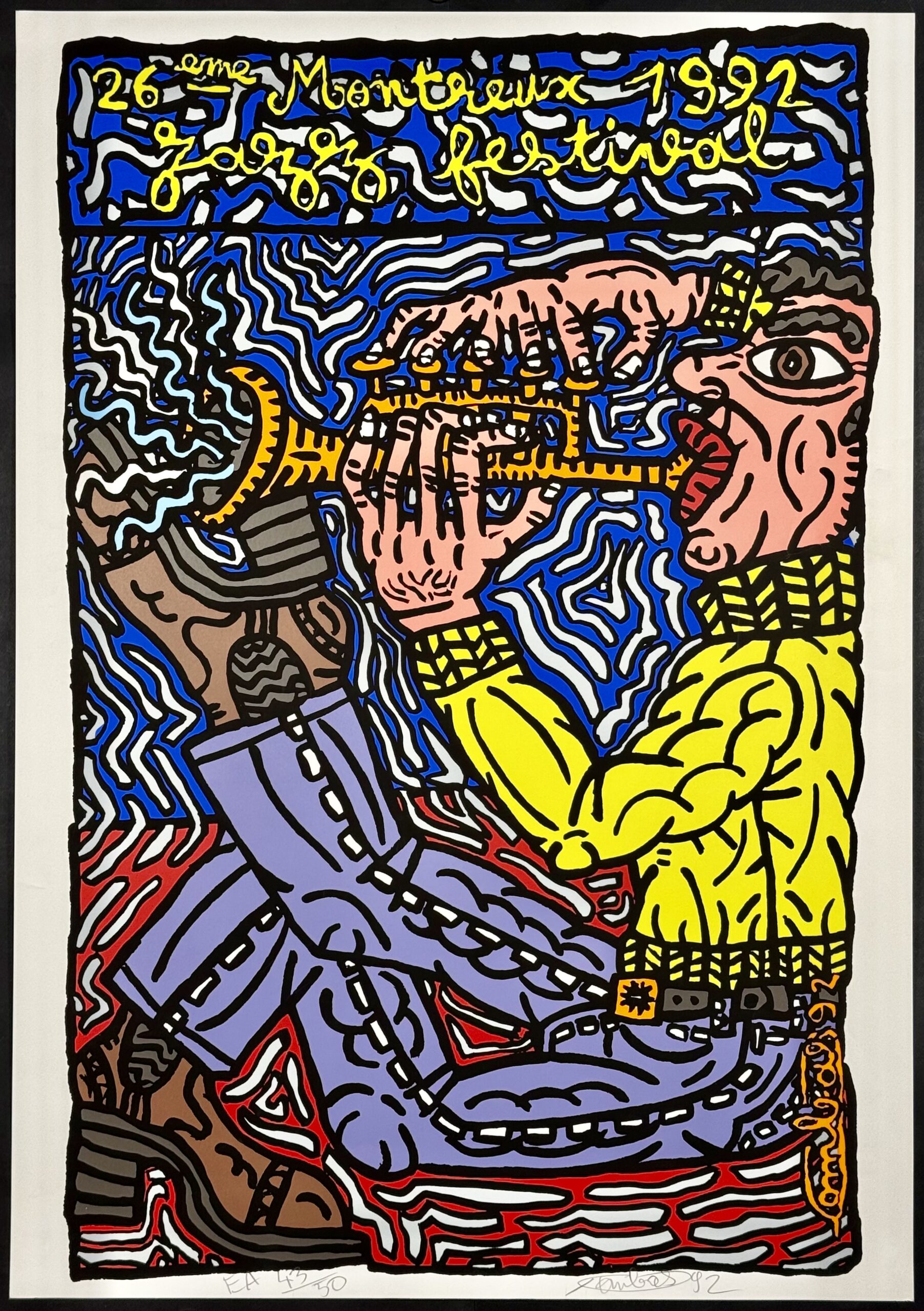 Robert Combas : 26ème Festival de Montreux, 1992 - Hand-signed - Image 2