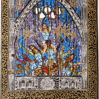 Robert Combas (1957-) Citius, Altius, Fortius, 1992. Large silckscreen in colors on Arches paper. Hand-signed and dated at the lower right. Hand-numbered 13/250 at the lower left.