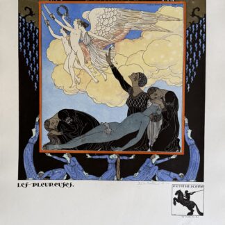 Georges Barbier (1882-1932) Les Pleureuses, 1919 Lithograph with pochoir in colors enhanced with gold ink on velin paper. Hand signed and dated bottom right edge