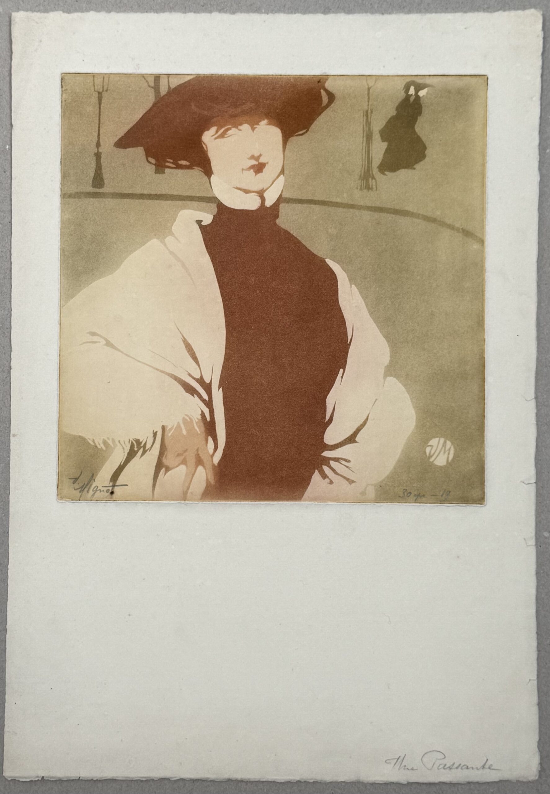 Victor Mignot - Une Passante, c. 1910 - Signé à la main ! – Image 2