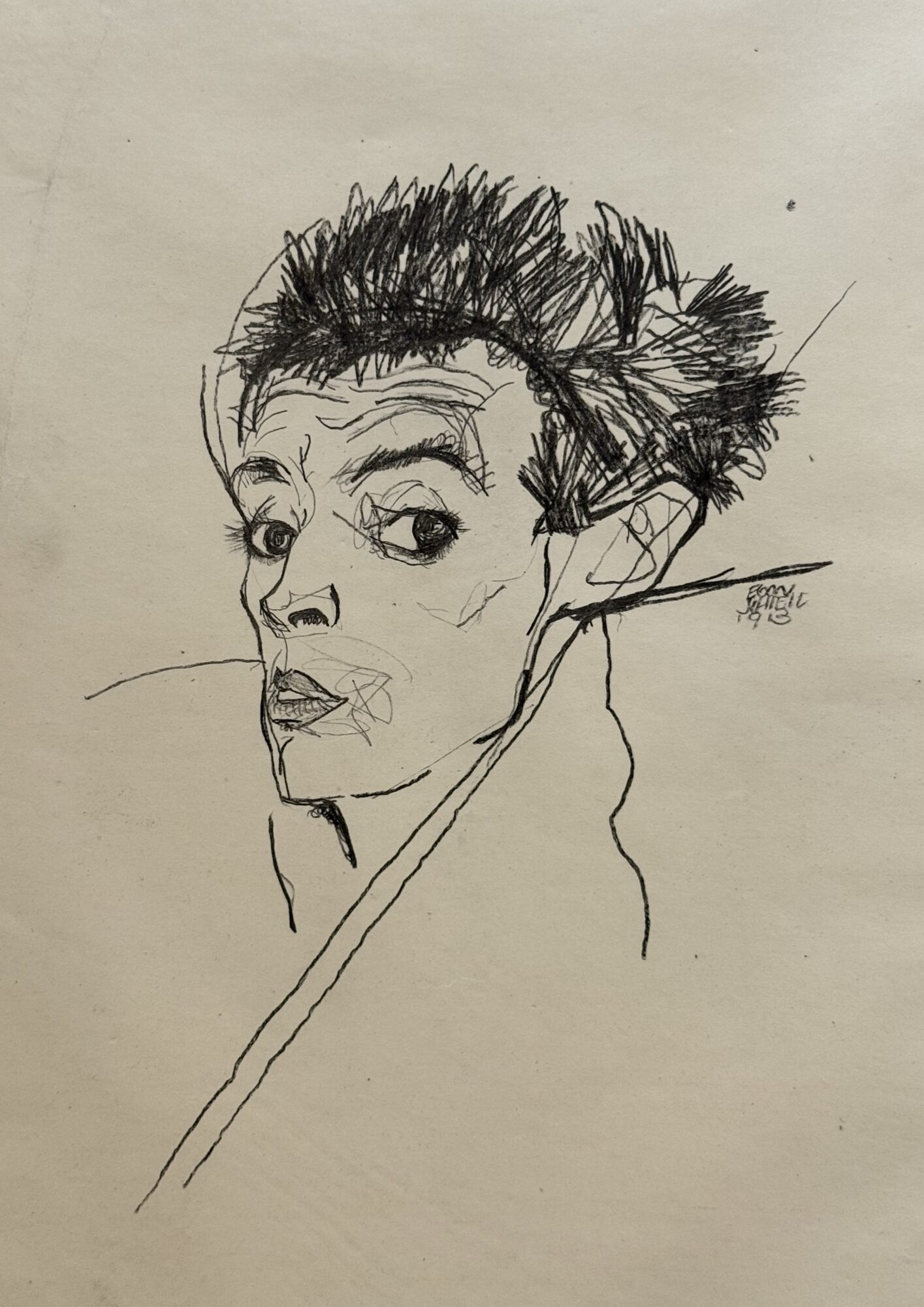 (d'après) Egon Schiele, Selbstporträt — Autoportrait, 1920