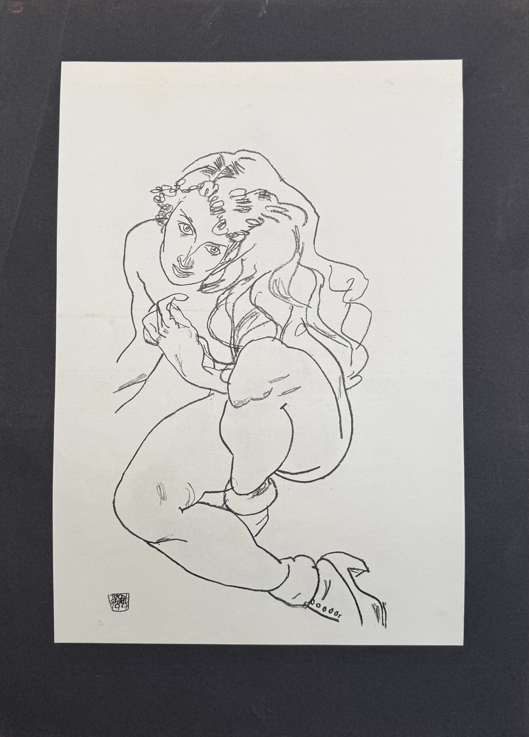 Egon Schiele (after), Kniender weiblicher Akt — Kneeling Female Nude, 1917 - Image 4