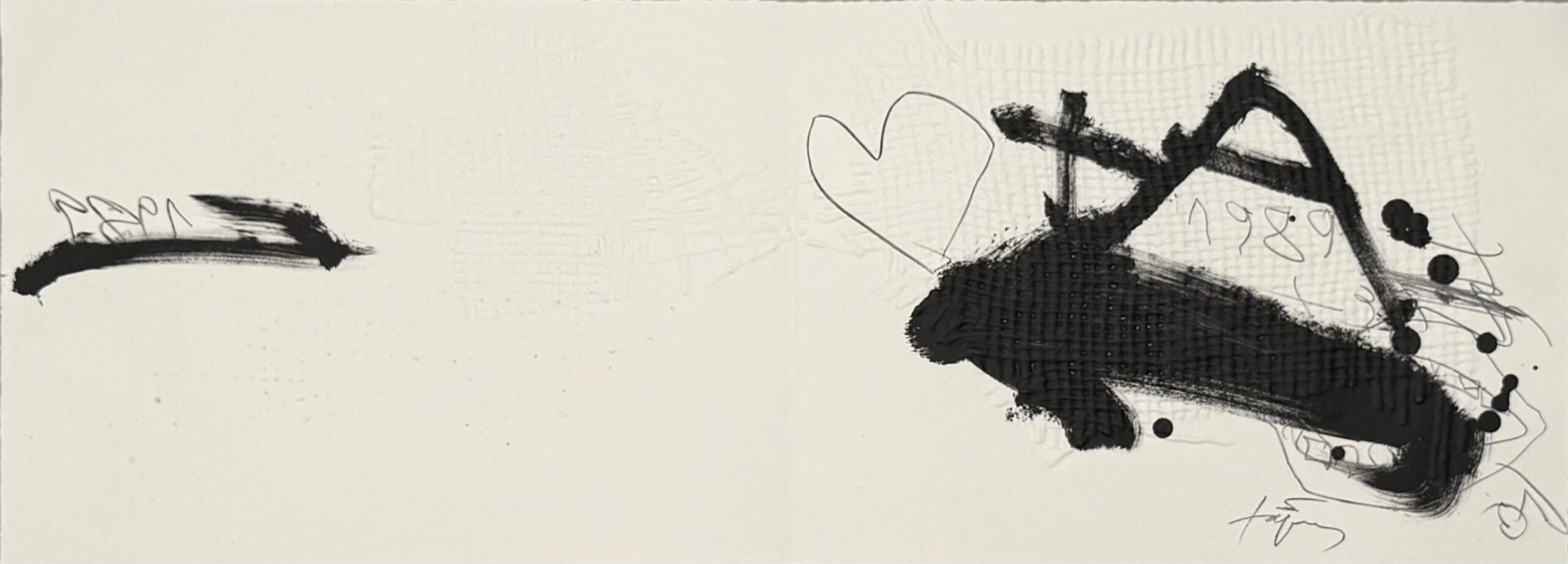 Antoni Tapies : Neujahrskarte der Erker-Galerie — New Year's card of the Erker-Galerie, 1989