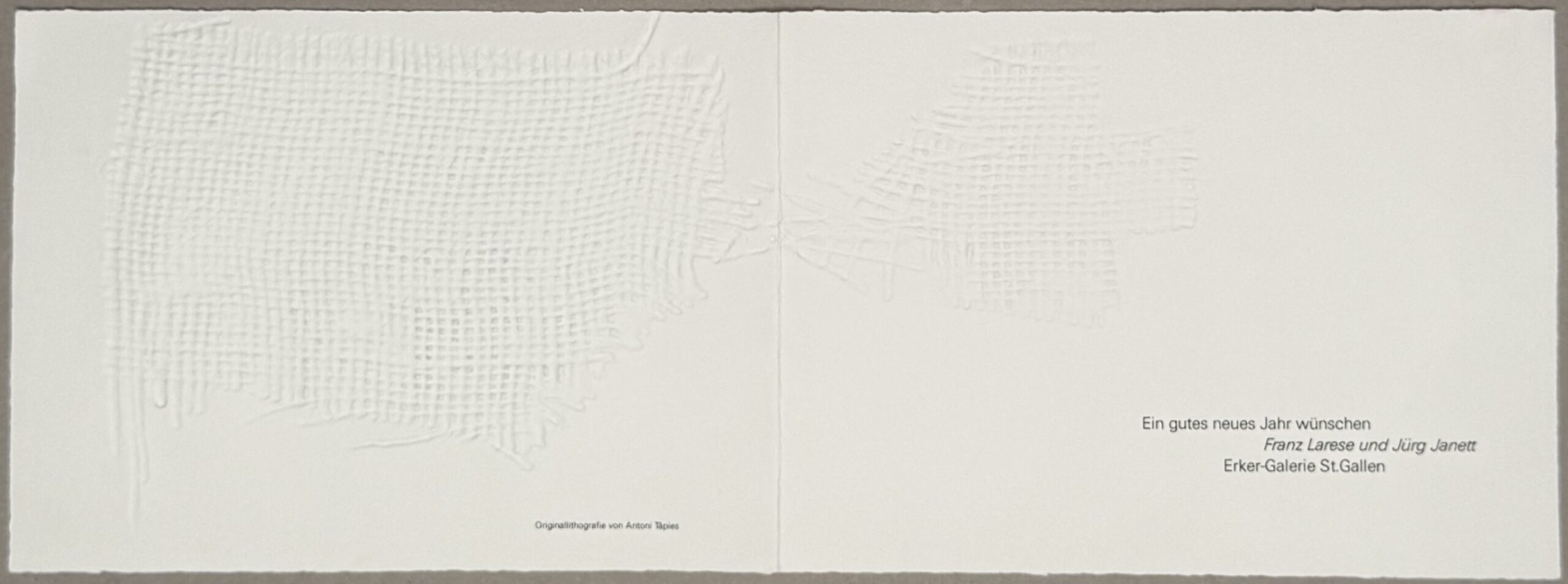 Antoni Tapies : Neujahrskarte der Erker-Galerie — New Year's card of the Erker-Galerie, 1989 - Image 5