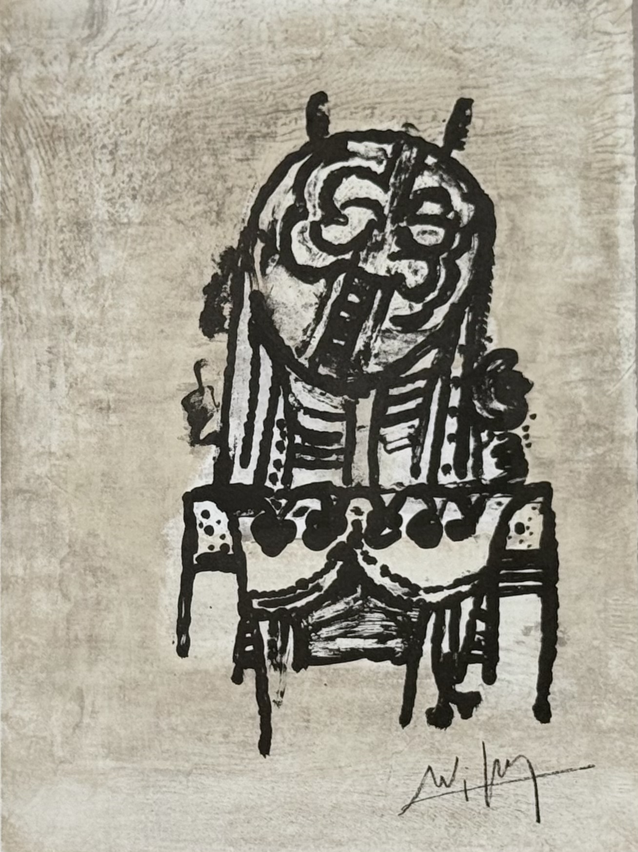 Wifredo Lam : Neujahrskarte der Erker-Galerie, 1978