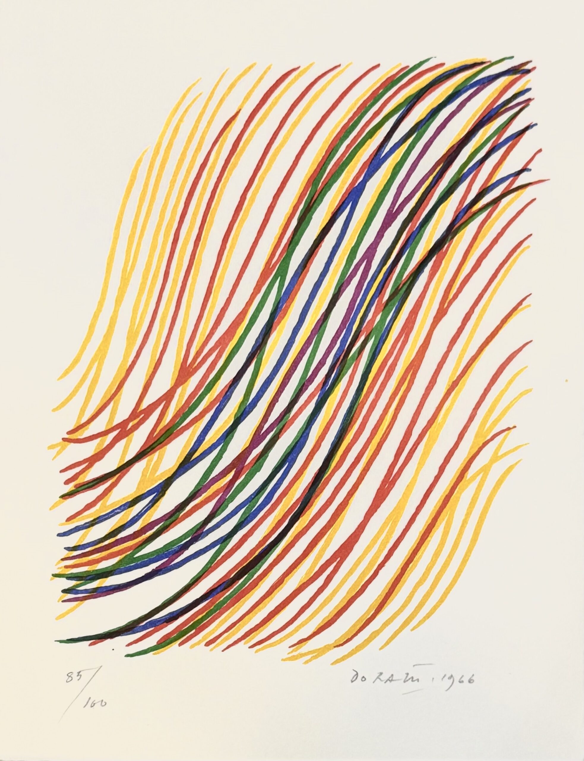 Piero Dorazio (1927–2005) & Giuseppe Ungaretti (1888–1970) Cantetto senza parole (part 2: "Non ha solo incanti") Original colour lithograph on vélin, with Ungaretti's poem Signed