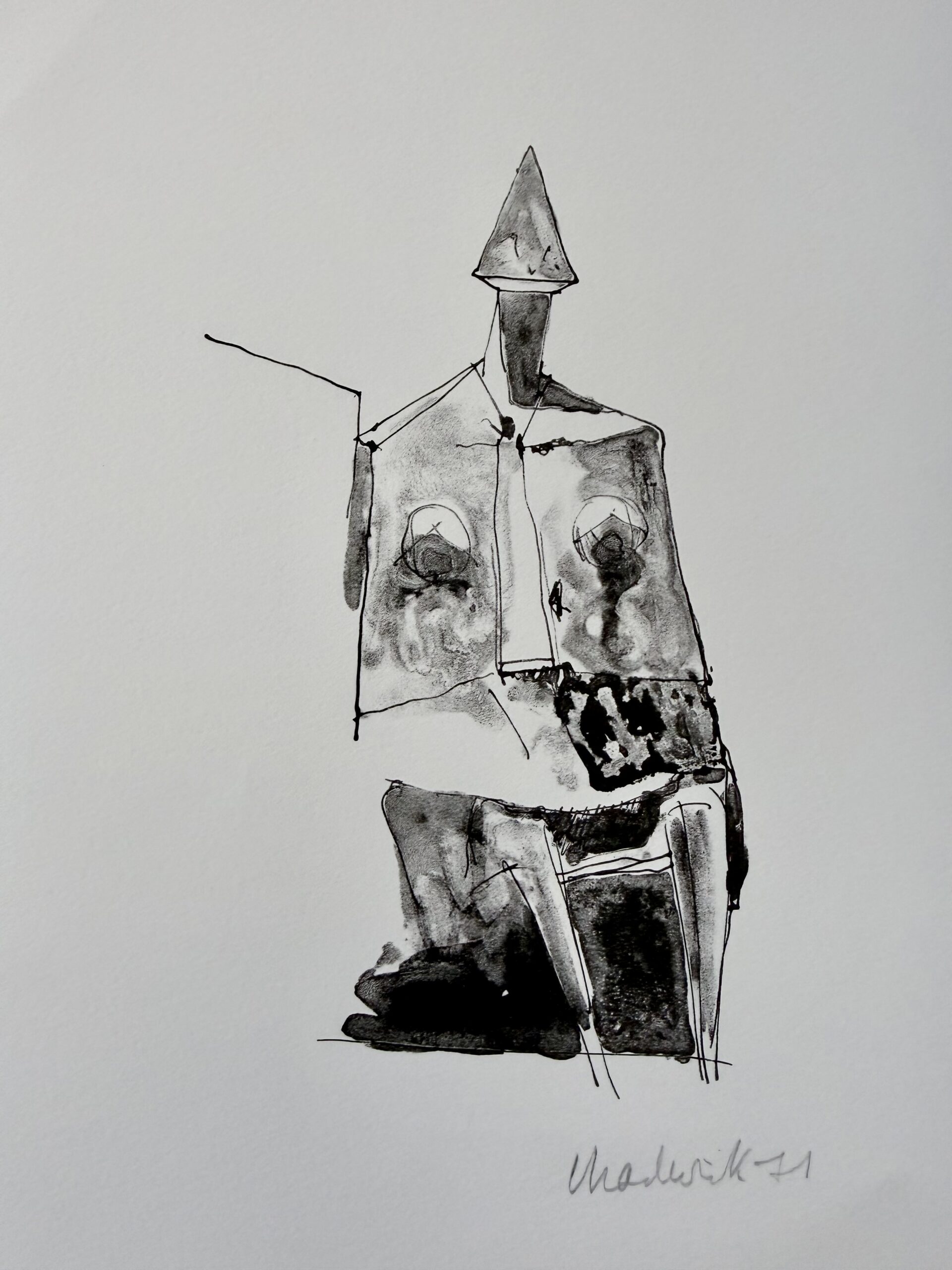 Lynn Chadwick : Neujahrskarte der Galerie im Erker (Hand Signed), 1971