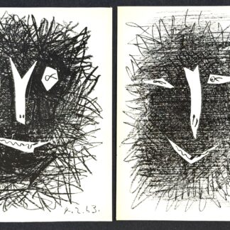 Pablo Picasso : Cover for Picasso Lithographe IV (two heads — front and back cover), 1963