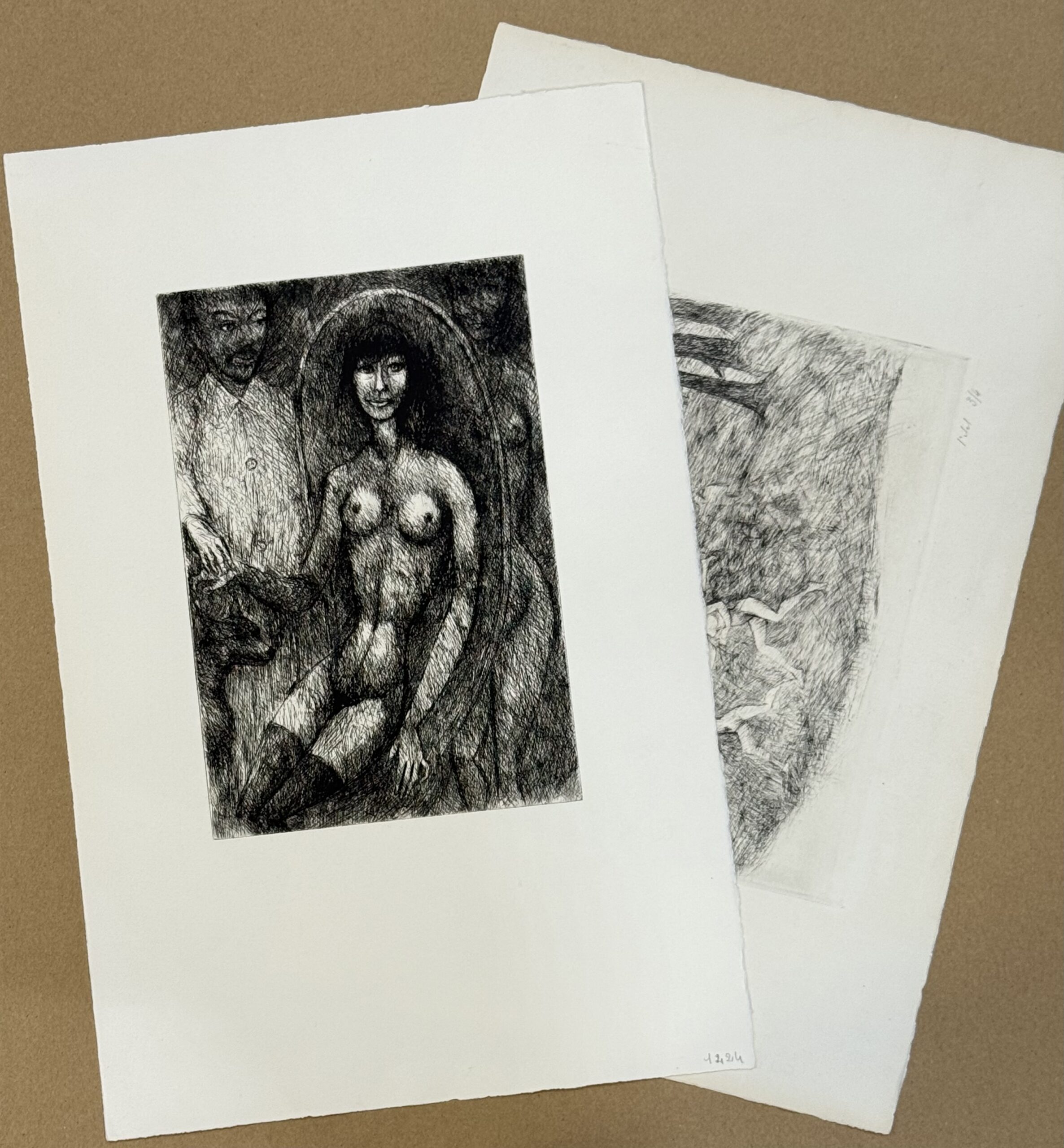 Édouard Goerg : Lot of two original etchings, c.1960