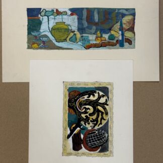 P. Mauduit : Lot of two still lifes (natures mortes), c. 1960 (Gouache)