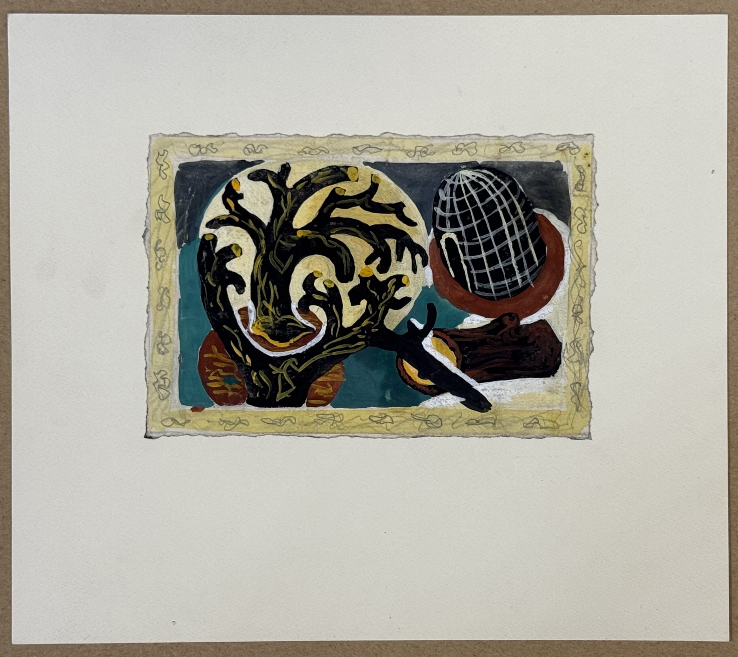 P. Mauduit : Lot of two still lifes (natures mortes), c. 1960 (Gouache) - Image 2