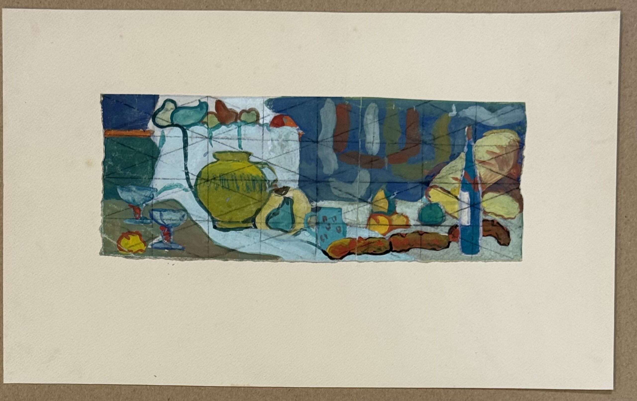 P. Mauduit : Lot of two still lifes (natures mortes), c. 1960 (Gouache) - Image 3