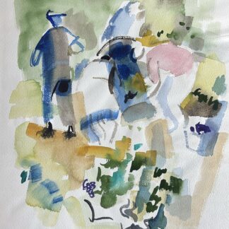 François Bret : Vendanges à la Pardiguiere, 1963 (watercolour)