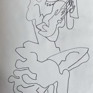 Ossip Zadkine : Personnage à la lyre, 1966 (Black felt-tip pen)