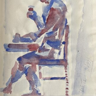 Robert Bassi (1931–2019) [à confirmer] Le Buveur de vin, décembre 1963 Aquarelle