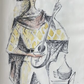 Jean Cassarini : Arlequin et Mandoline, c. 1965 (Watercolour)