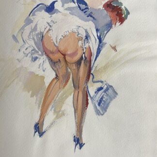 Jean Dulac : Vent faible,Mer belle, Température en hausse 1963 (Watercolour)