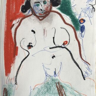 Bernard Damiano : Femme nue (Female Nude), c. 1966 (Oil pastel)