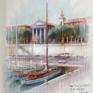 Jean Hugon : Port méditerranéen (Mediterranean Harbour), 1967 (Watercolour)
