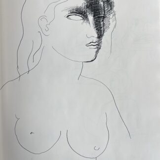 Antoniucci Volti : Buste de femme nue, c. 1980 (Pen and black ink)