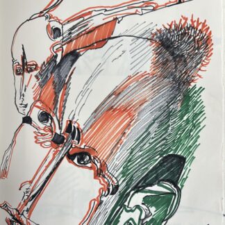Remo Brindisi : Volti (Faces), 1974 (Coloured felt-tip pens)