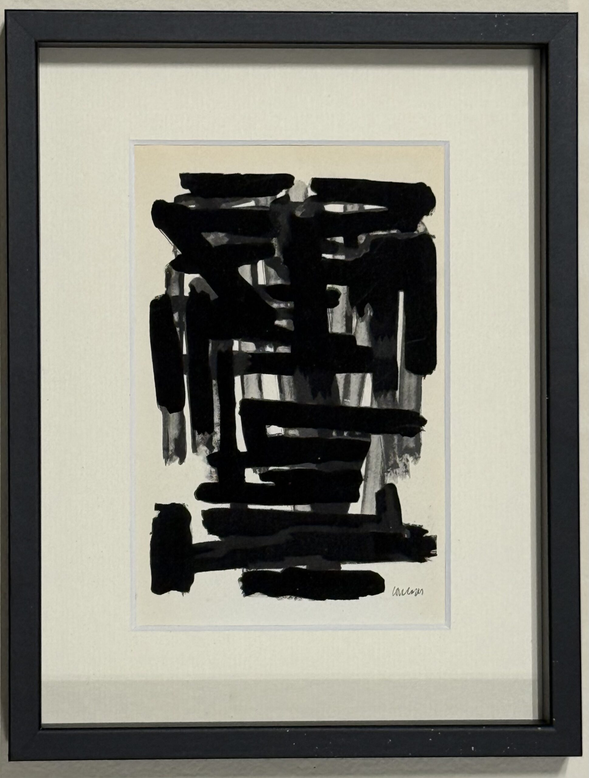 Pierre Soulages (After) - Gouaches et gravures, 1957 - Framed - Image 2