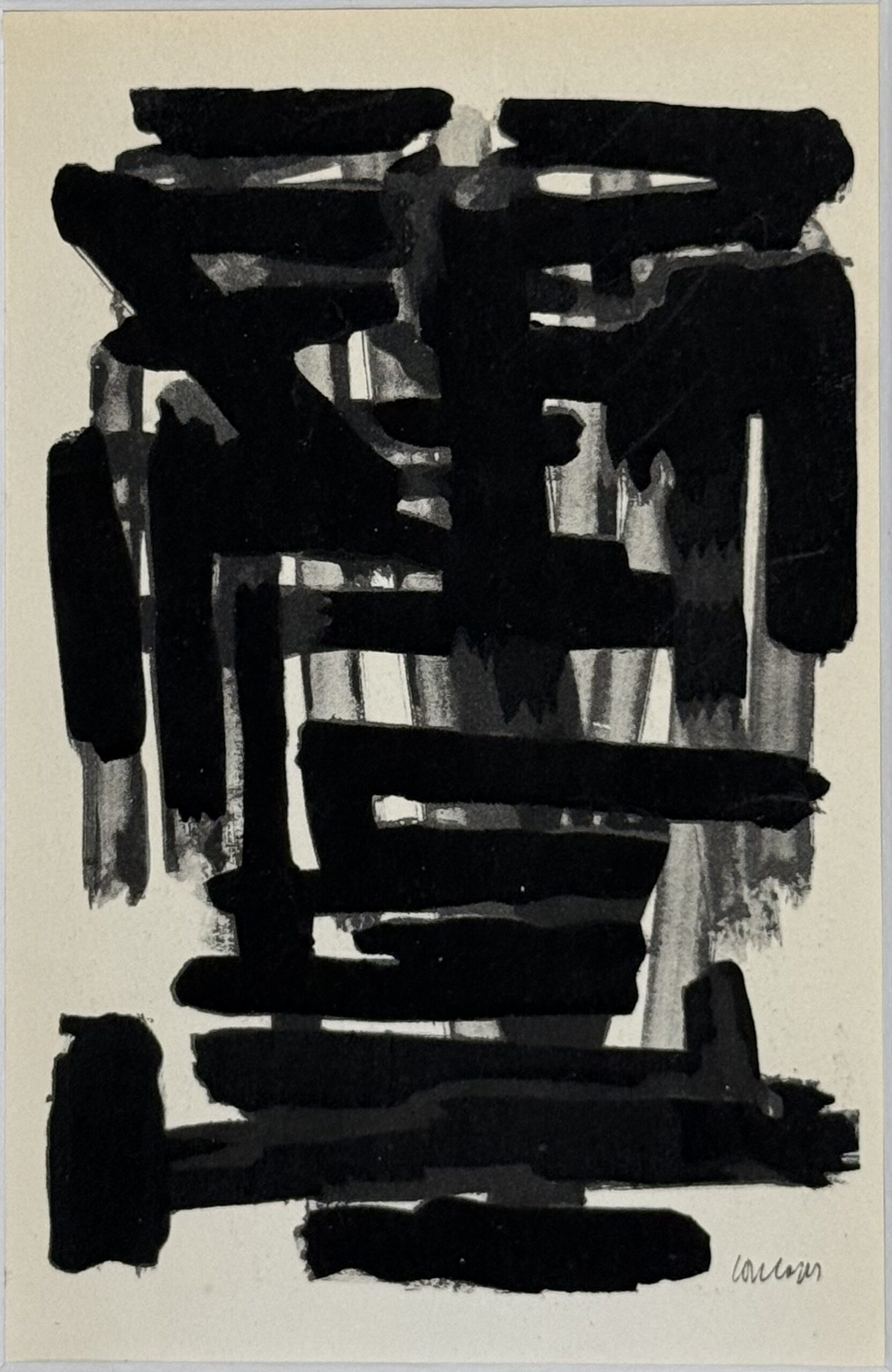 Pierre Soulages (After) - Gouaches et gravures, 1957 - Framed
