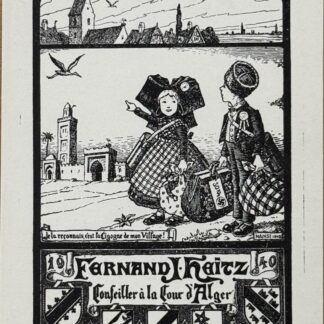 Jean-Jacques Waltz alias Hansi : Ex-Libris 1942 - Plate-Signed (hand-signed)