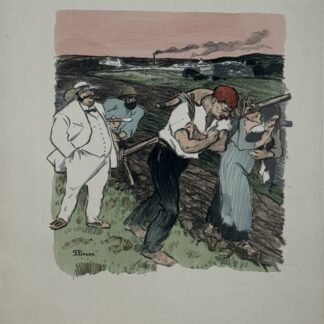 Steinlen, Aujourd'hui !, 1894 — original stencil-coloured lithograph, Chambard Socialiste, Kleinmann deluxe printing, unstamped proof, Crauzat 145.