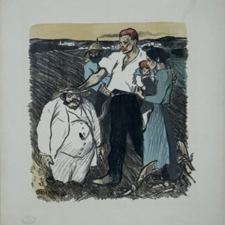 Steinlen, Demain !, 1894 — original stencil-coloured lithograph, Chambard Socialiste, Kleinmann deluxe edition of 100, Crauzat 146.