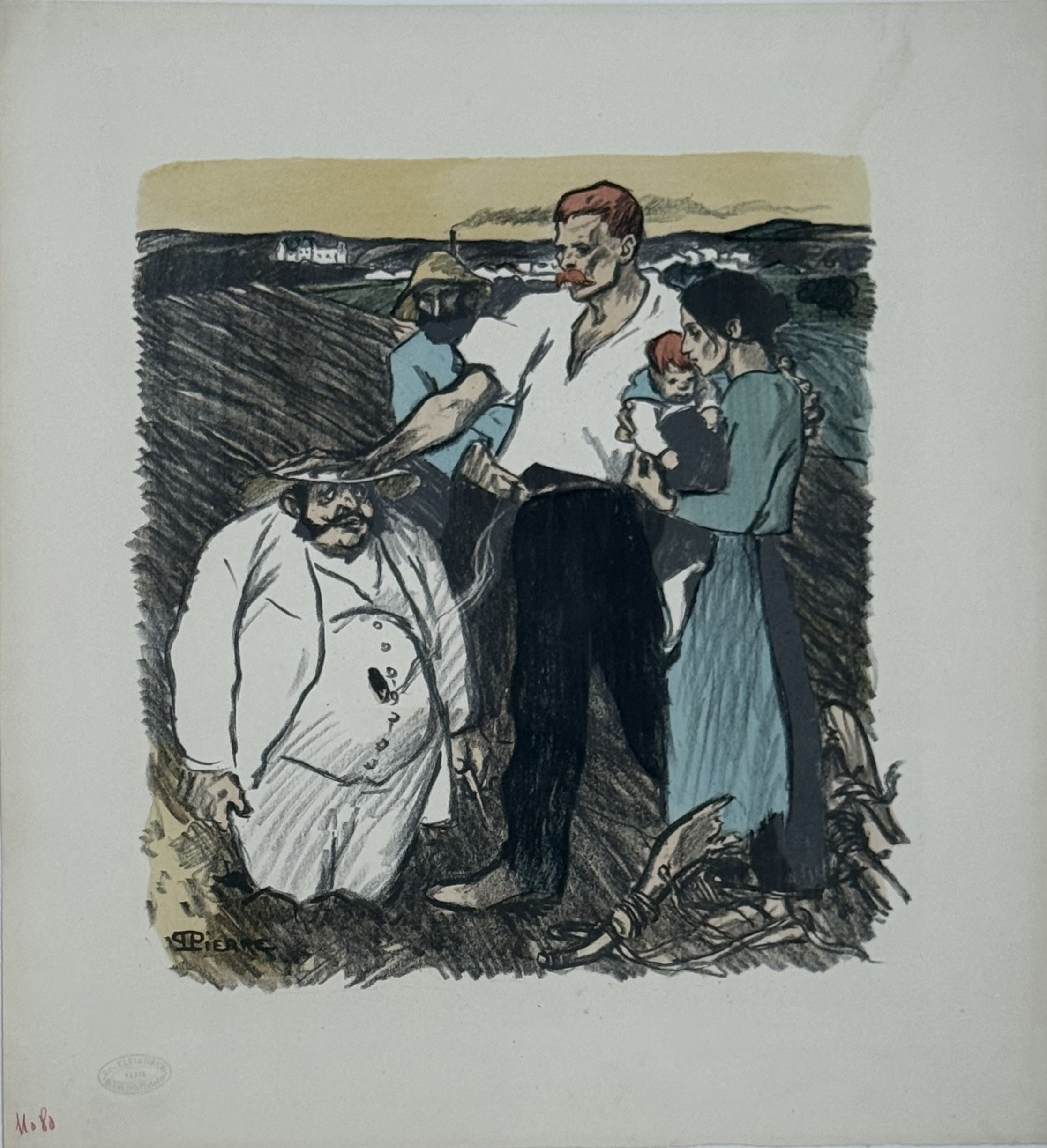 Steinlen, Demain !, 1894 — original stencil-coloured lithograph, Chambard Socialiste, Kleinmann deluxe edition of 100, Crauzat 146.
