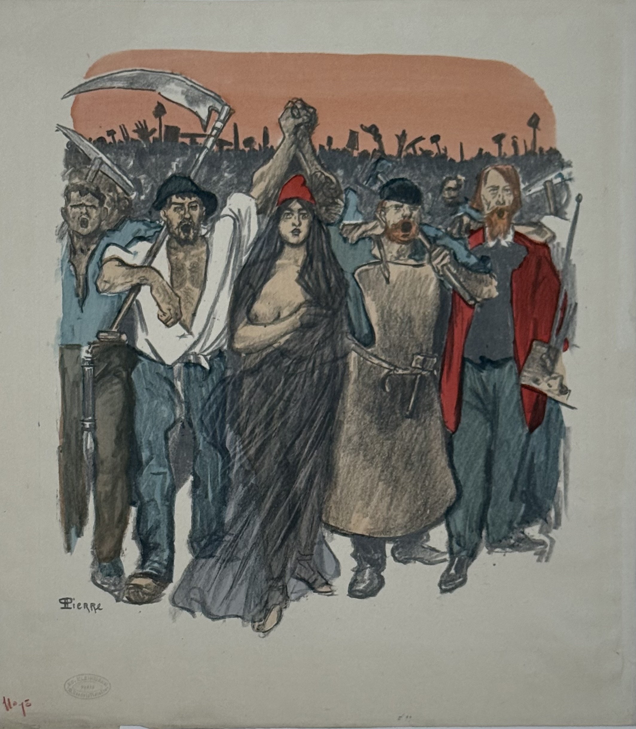 Steinlen, Le 18 Mars, 1894 — original lithograph, Chambard Socialiste series, Kleinmann deluxe edition of 100, Lugt 1573, Crauzat 143.