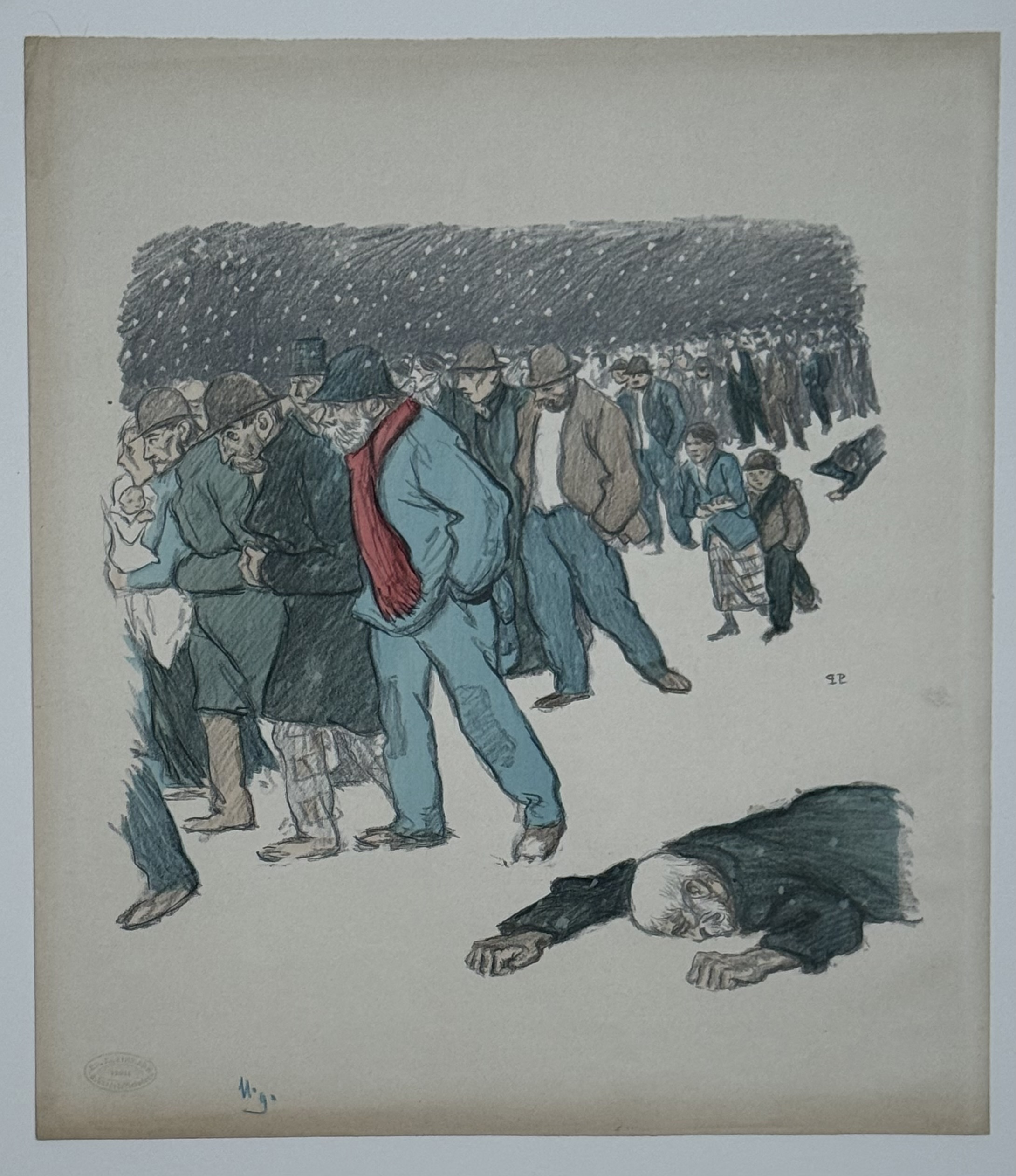 T. A. Steinlen : La Misère sous la neige (Misery in the Snow), 1894 - Image 2