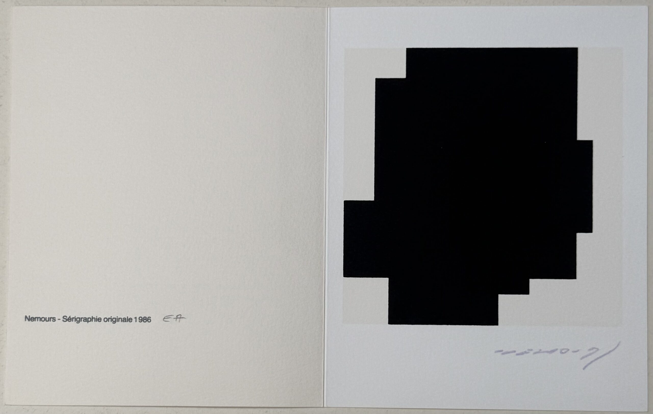 Aurelie Nemours : Greeting Card of Atelier Del Arco, 1986 - Hand Signed - Image 2