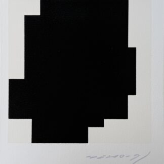 Aurélie Nemours original signed silkscreen greeting card, 1986, Atelier Del Arco, Arches paper. Provenance Branchet Collection, Galerie Convergence Nantes.