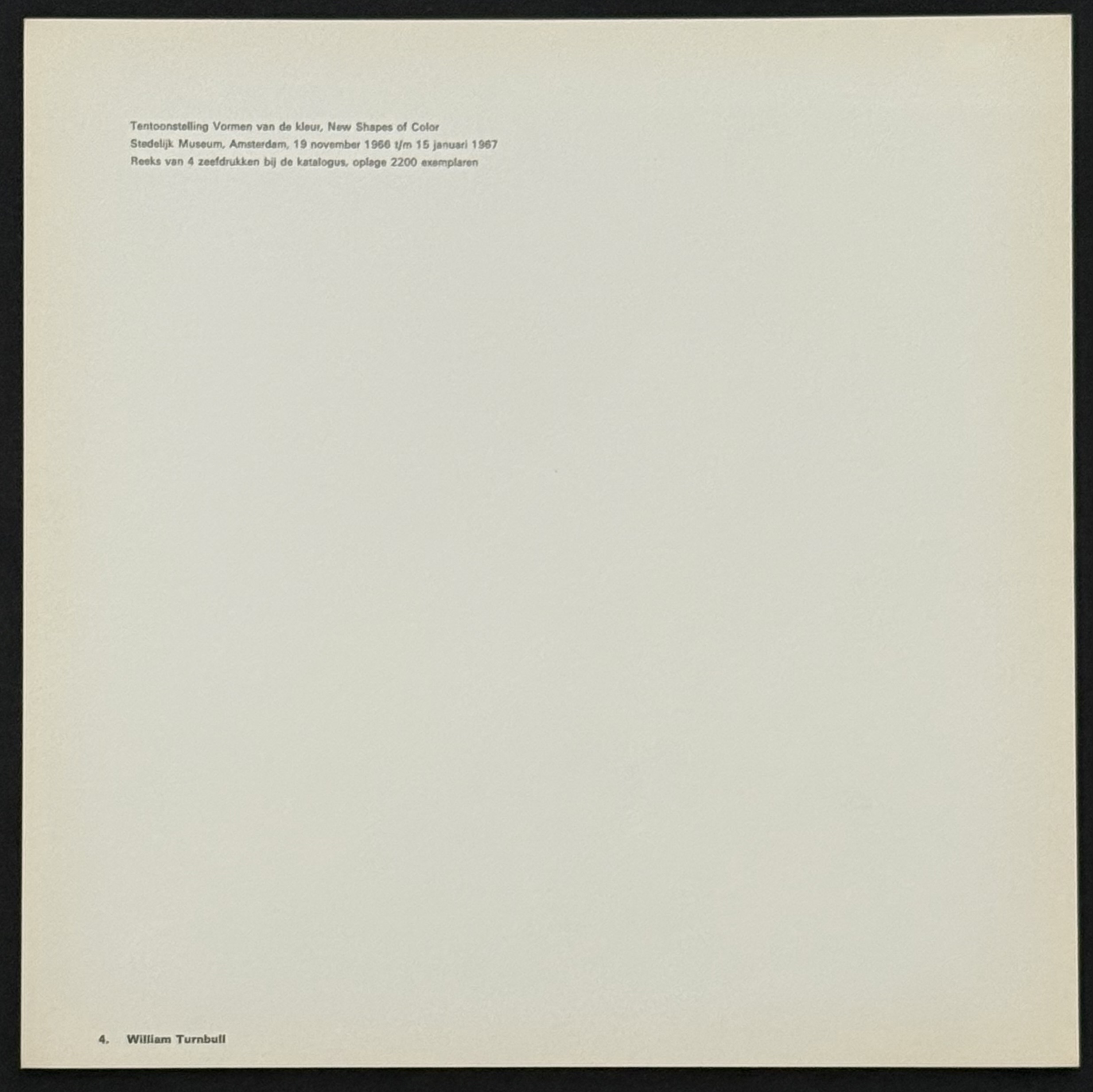 William Turnbull : Sans titre, de Vormen van de kleur / New Shapes of Color, 1966 – Image 3