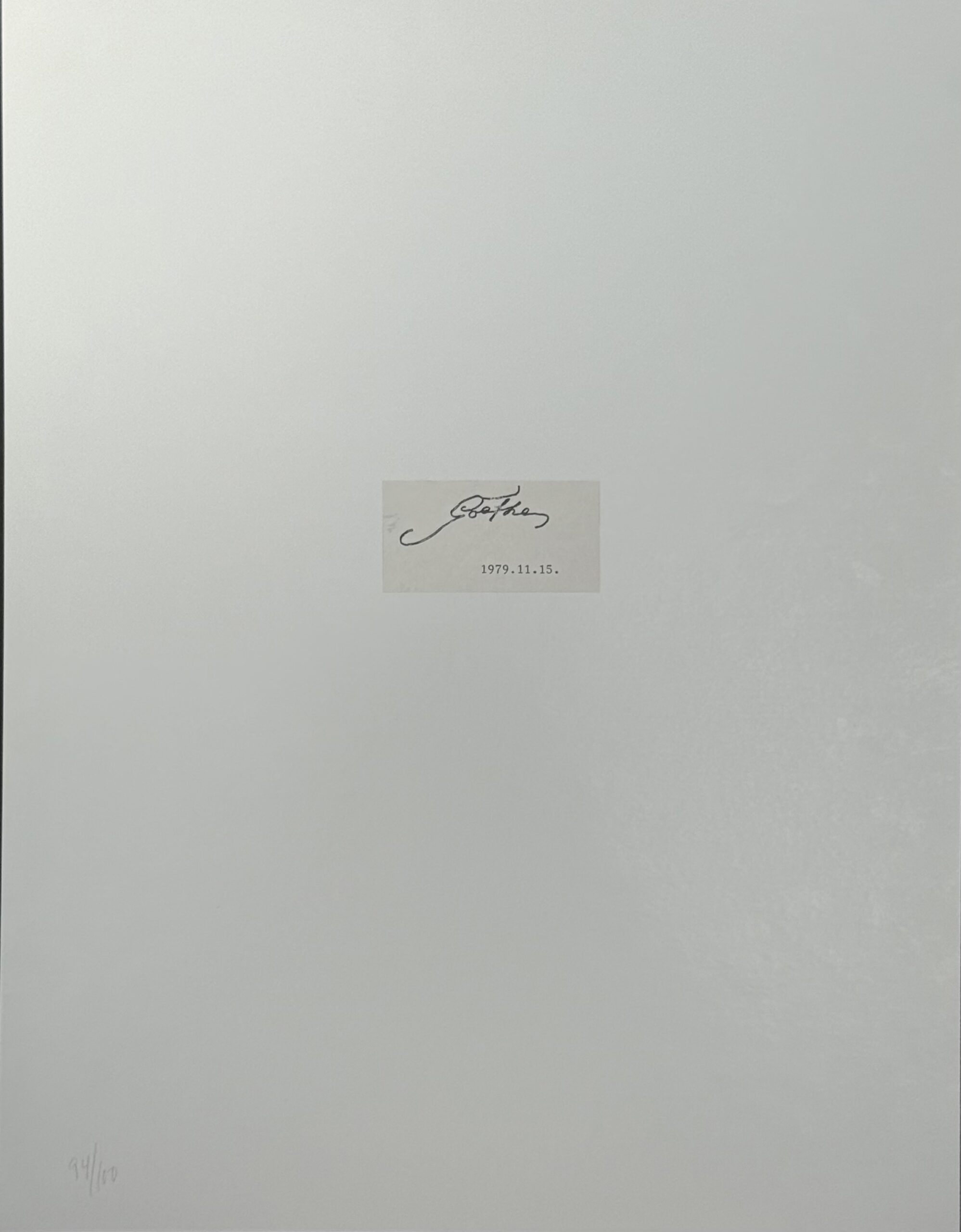NØRGAARD Bjørn : Untitled, 1979 (Hand Signed)