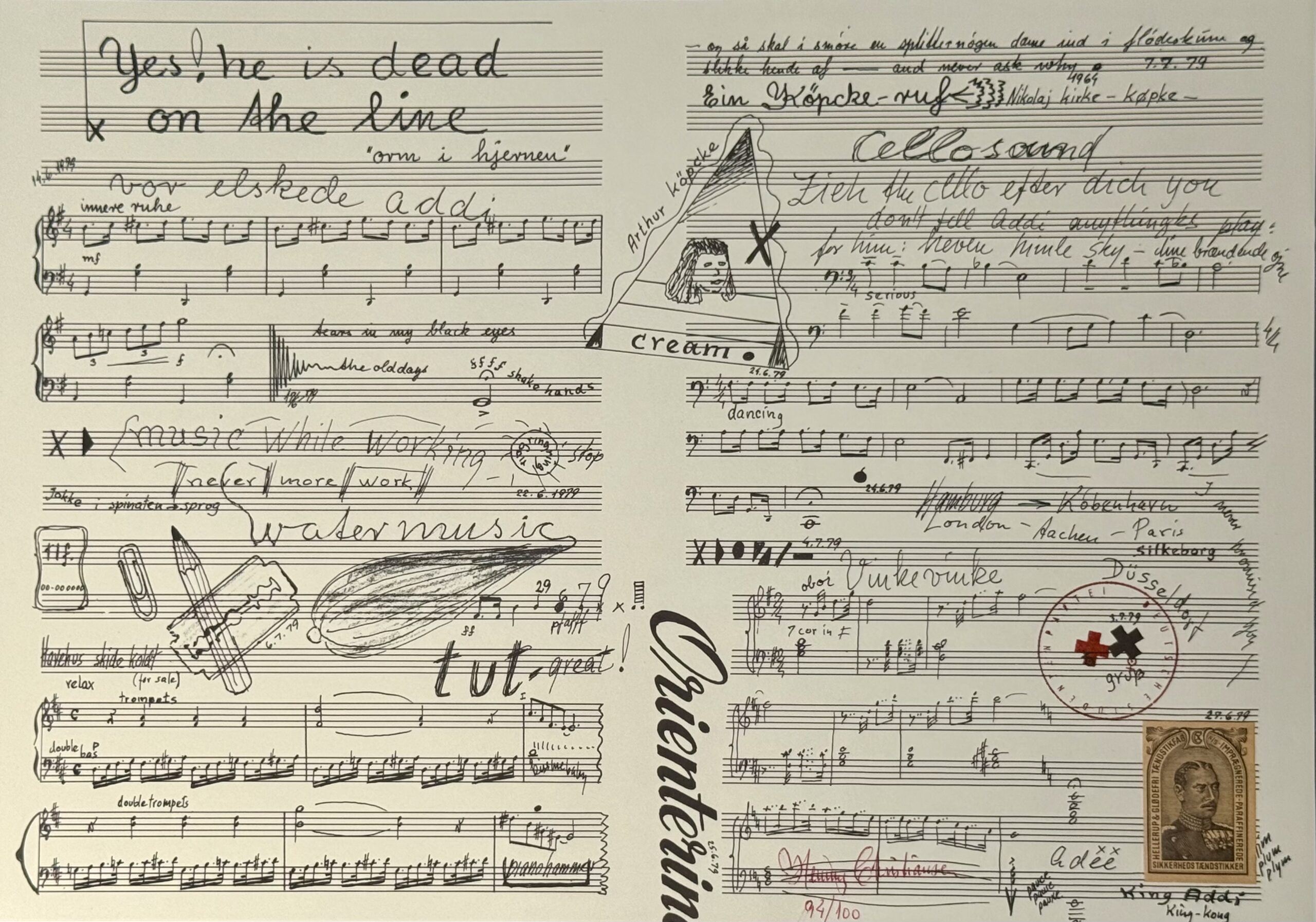CHRISTIANSEN Henning : Yes! he is dead on the line, 1979 (signé)