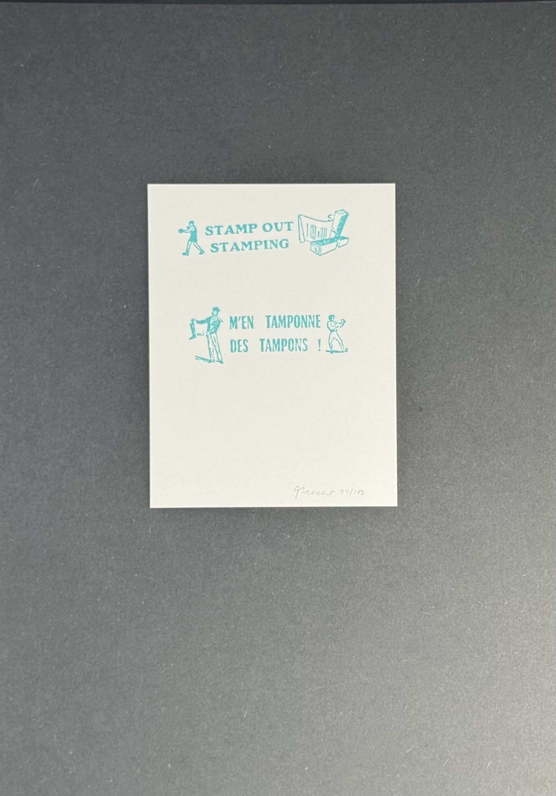 BRECHT George : Stamp out Stamping, 1979 (Hand Signed) - Image 2