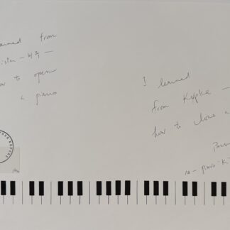 NAM JUNE PAIK : I learned from my sister how to open a piano — I learned from Köpcke how to close a piano, 1979 (Hand Signed)