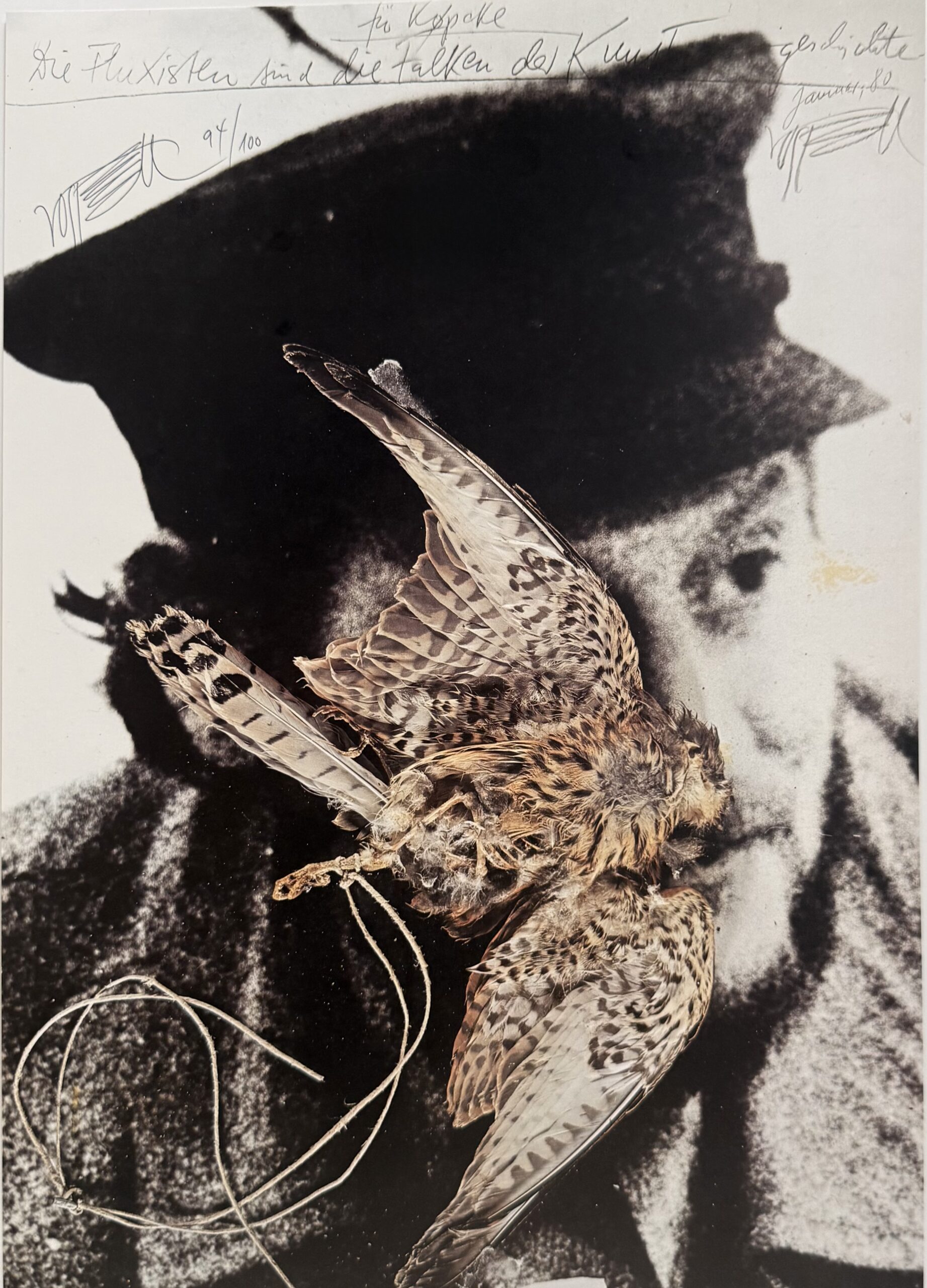 VOSTELL Wolf : Die Fluxisten sind die Falken der Kunstgeschichte, 1979 (Hand Signed)