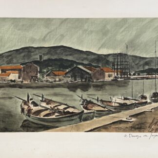 André DUNOYER DE SEGONZAC : Le port, c. 1960 (signed)