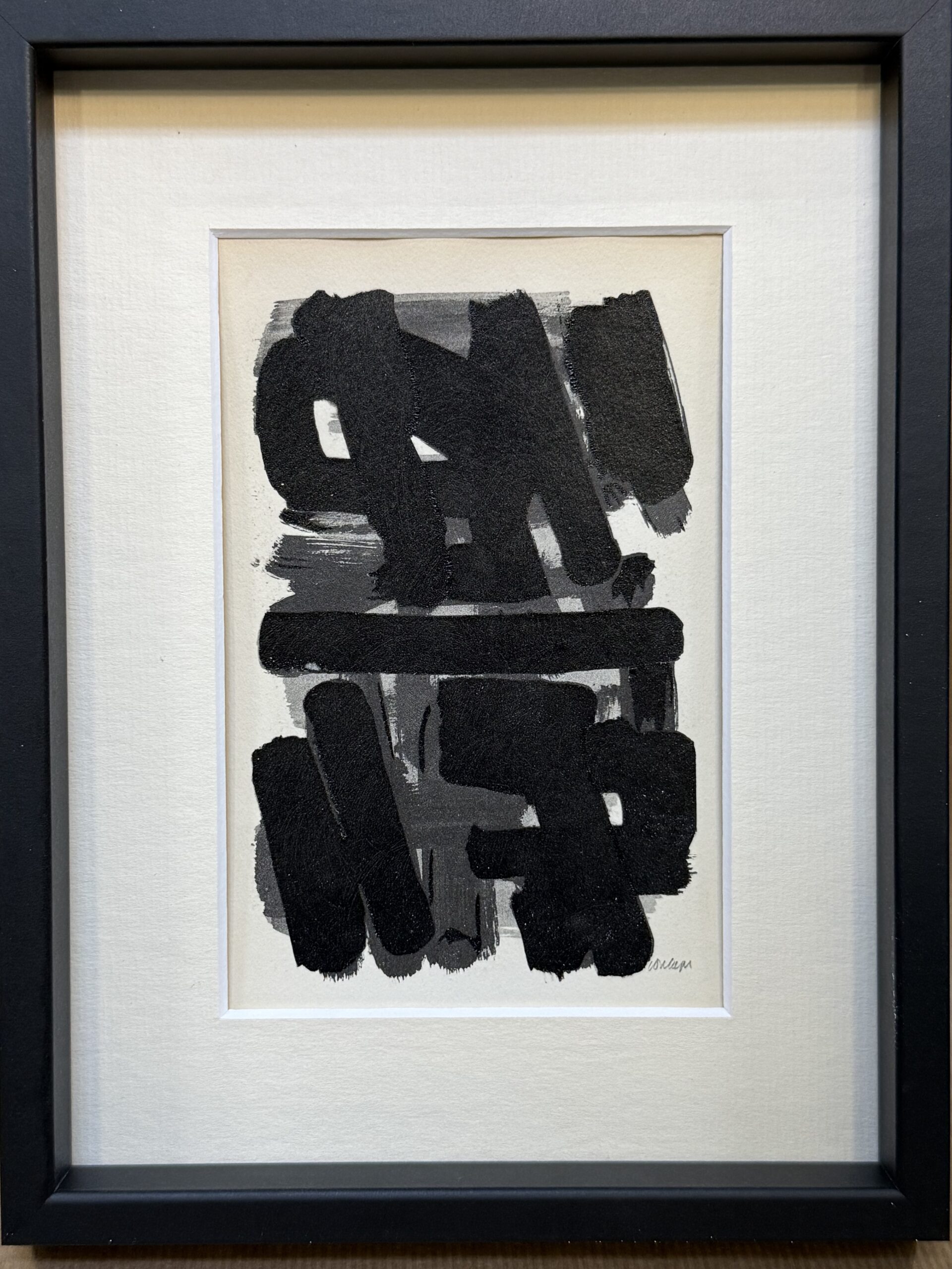 Pierre Soulages (After) - Gouaches et gravures, 1957 - Framed