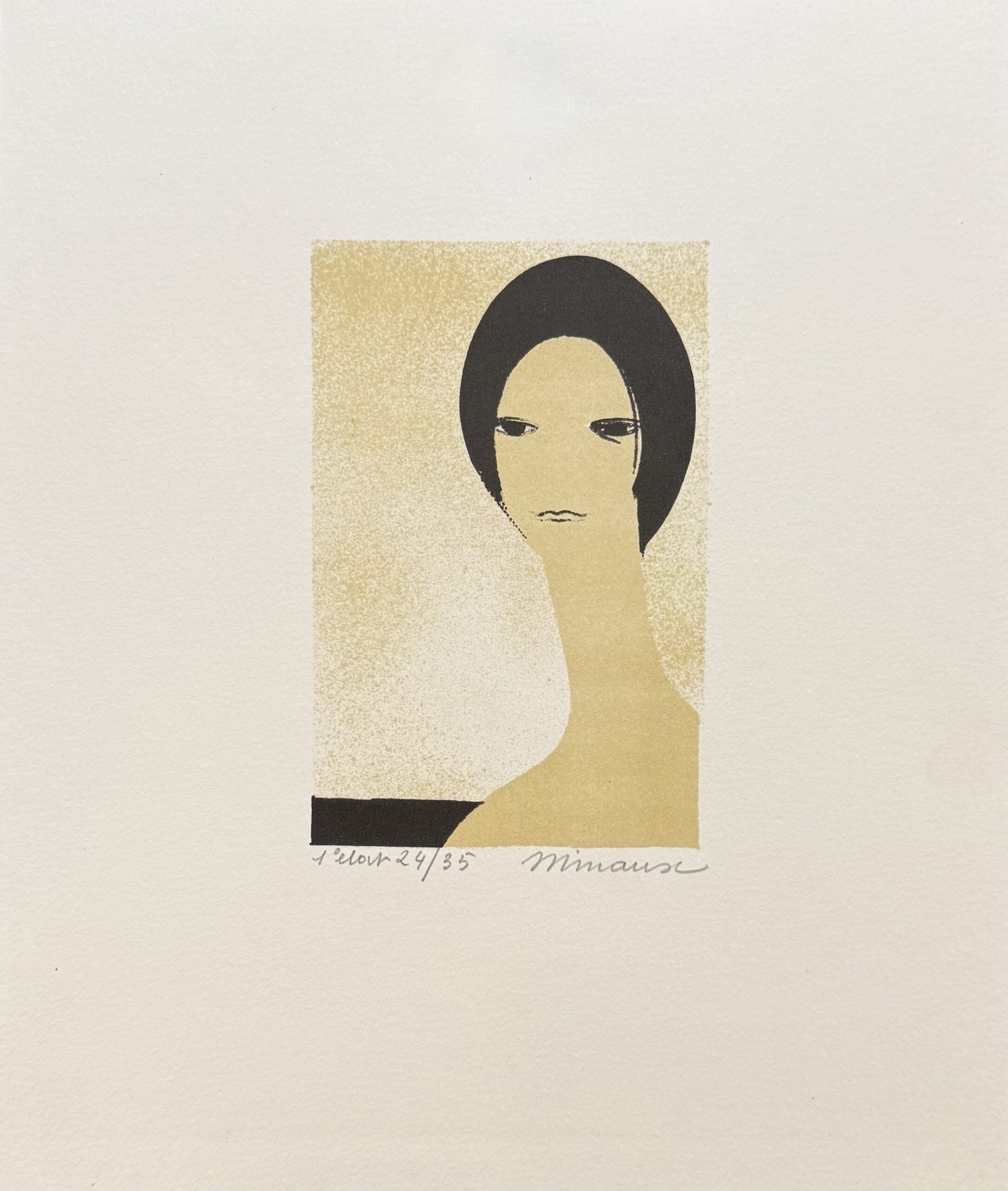 André MINAUX : Tête de jeune femme, c. 1975 (signed)