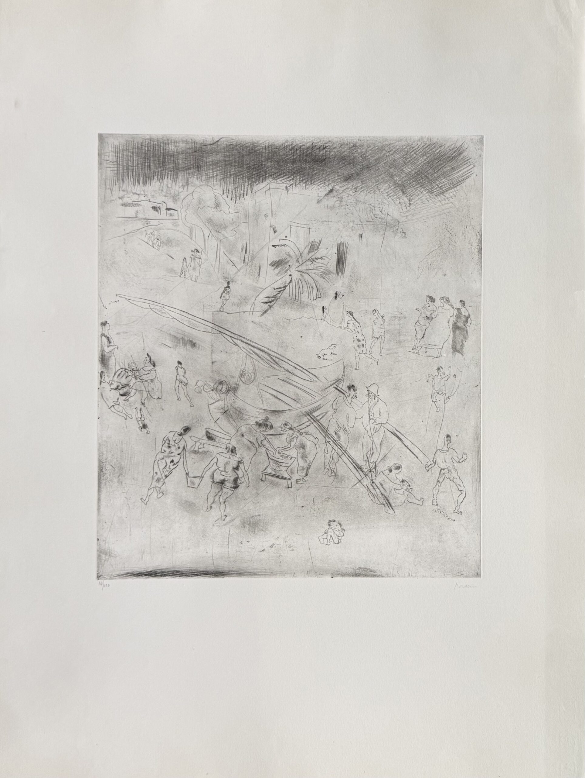 Jules PASCIN : Port maltais I, 1928 (signed)