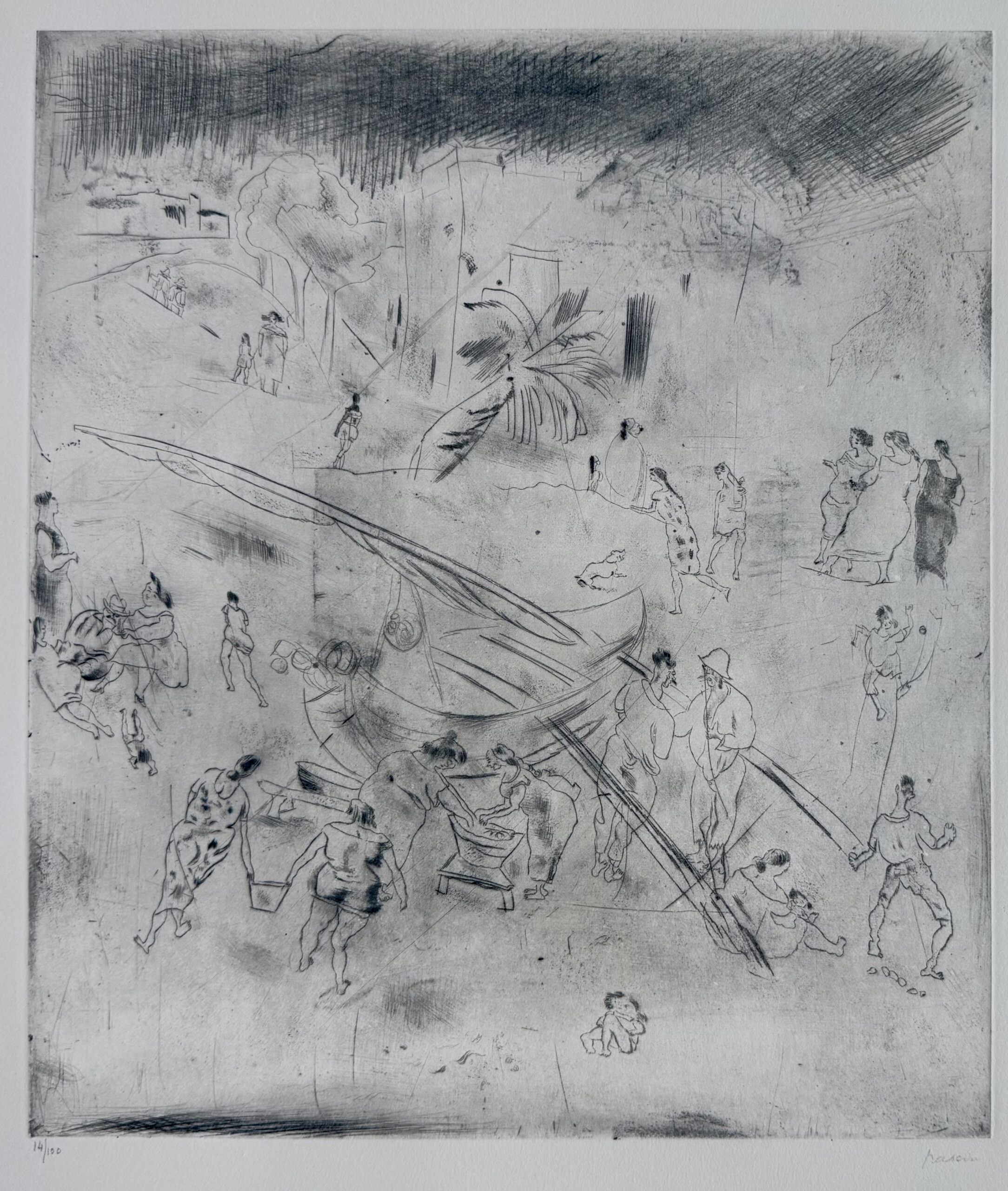 Jules PASCIN : Port maltais I, 1928 (signed)